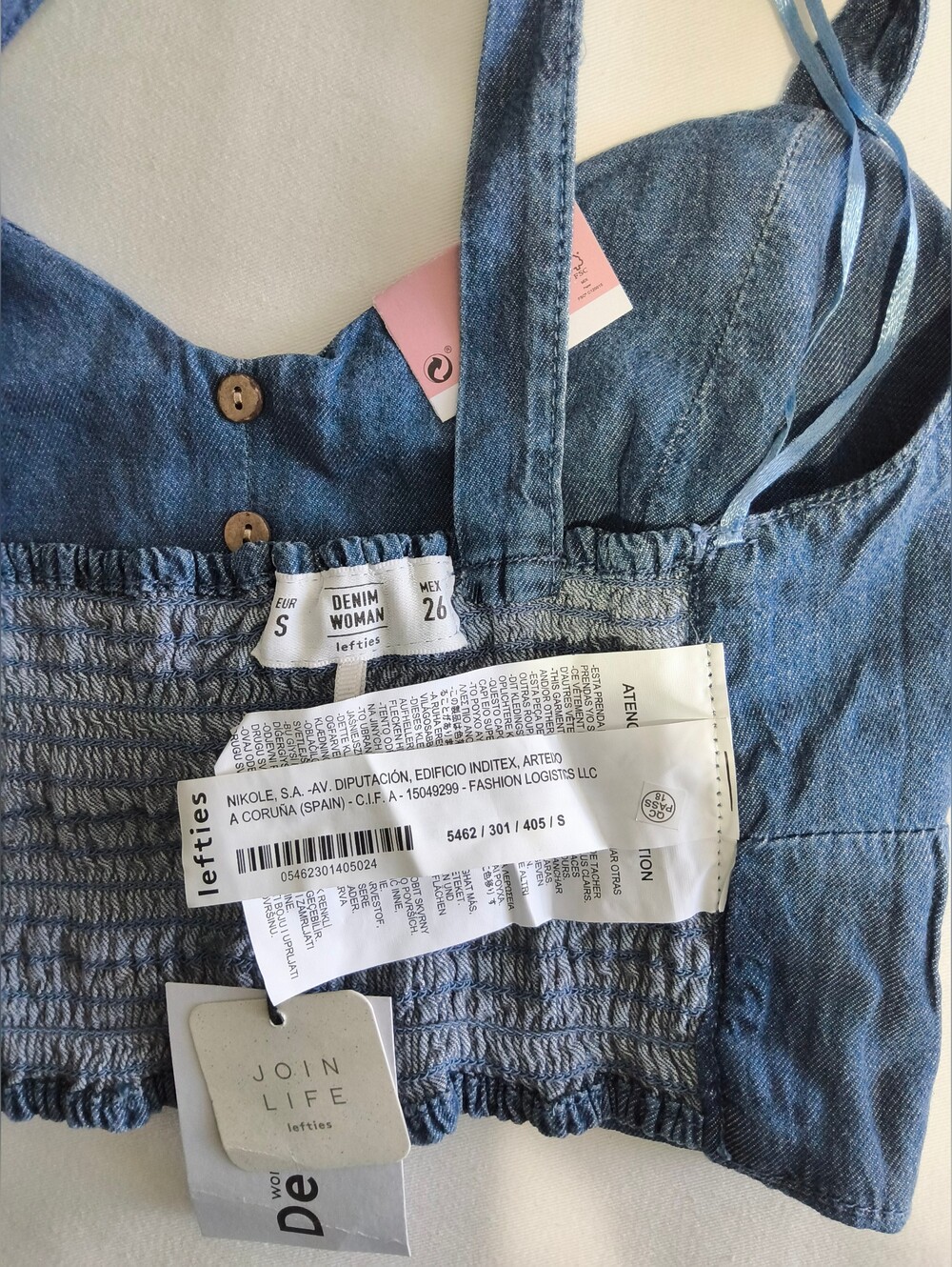 NWT Lefties Denim Crop Top – Size S - Picture 9 of 10